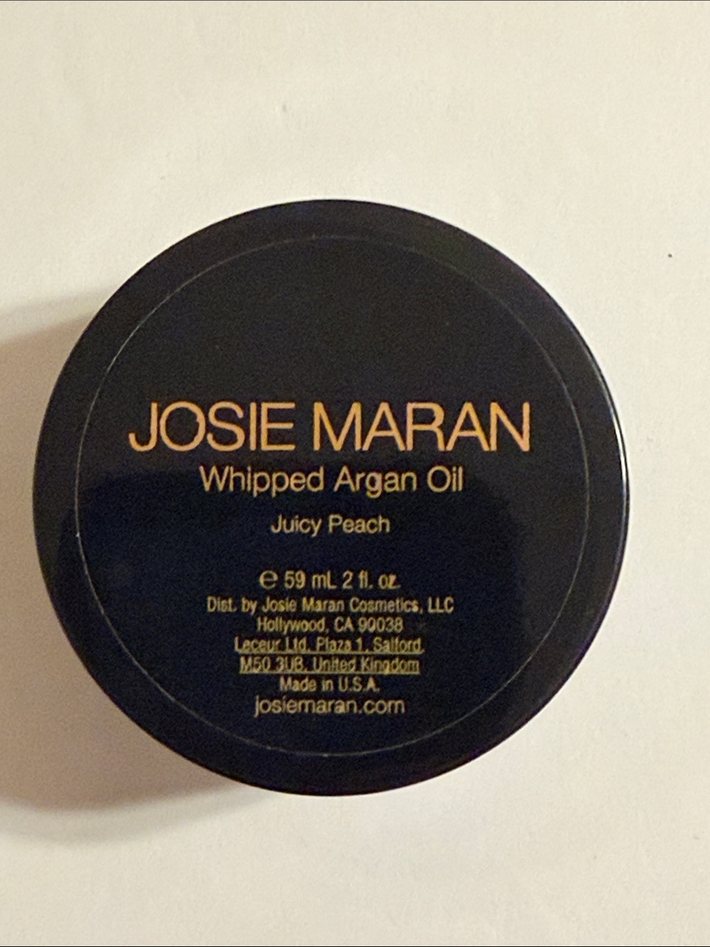 JOSIE MARAN Juicy Peach Whipped Argan Oil Skin Firming Cream Butter 2oz/59ml